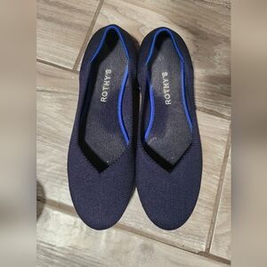Rothys, navy, round toe flats